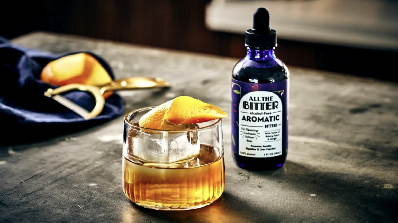 Enjoy an NA twist on a classic Old Fashioned by replacing the sugar cube with maple syrup.