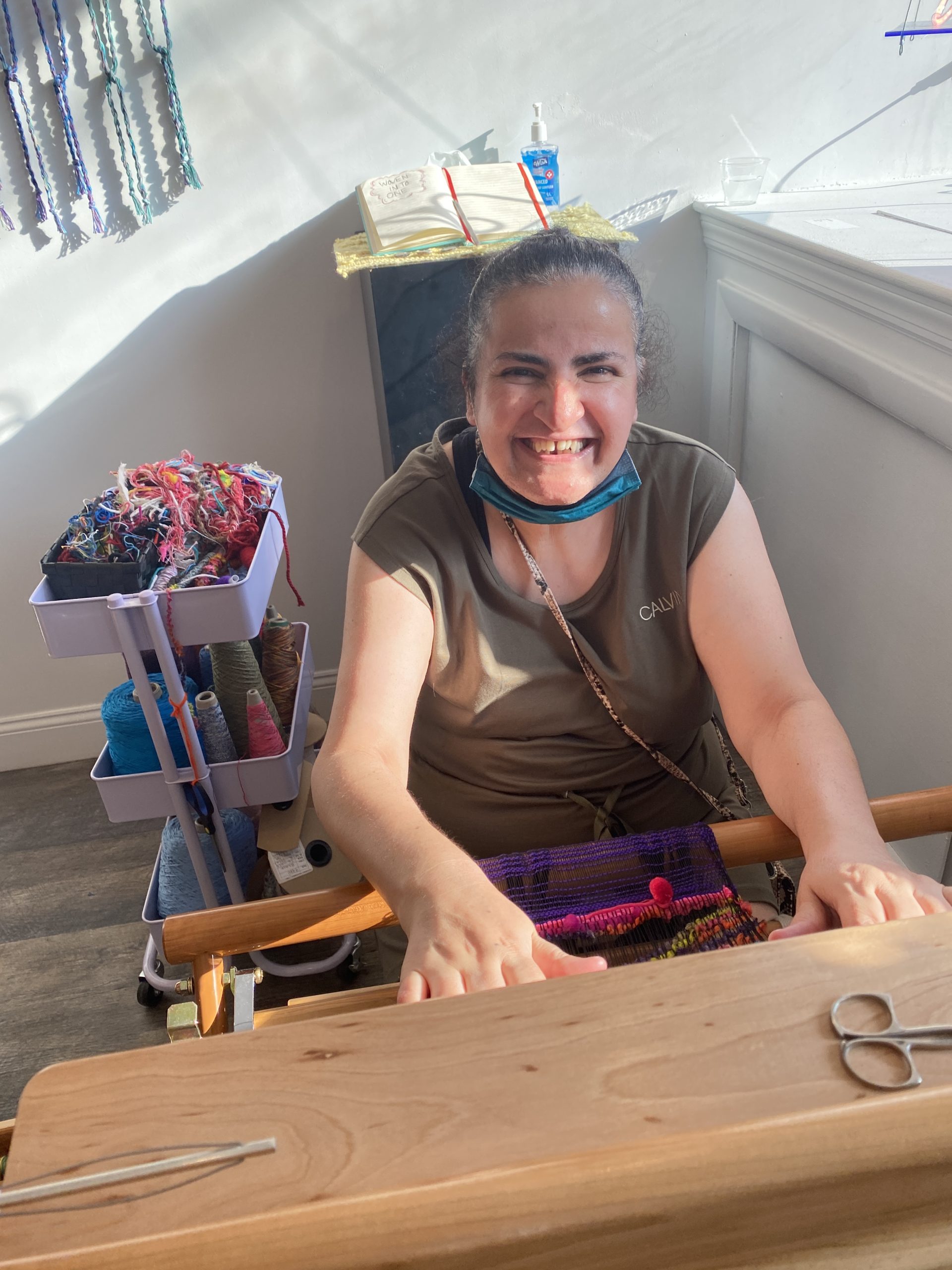 Weaving at an Intertwine Arts workshop